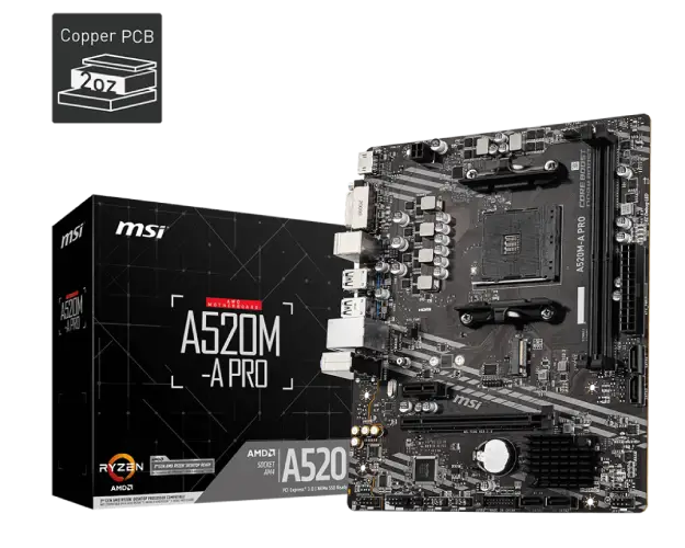 Msi A520M-A Pro DDR4 AM4 mATX Motherboard