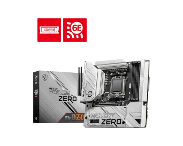 Msi B650M Project Zero DDR5 AM5 mATX Motherboard