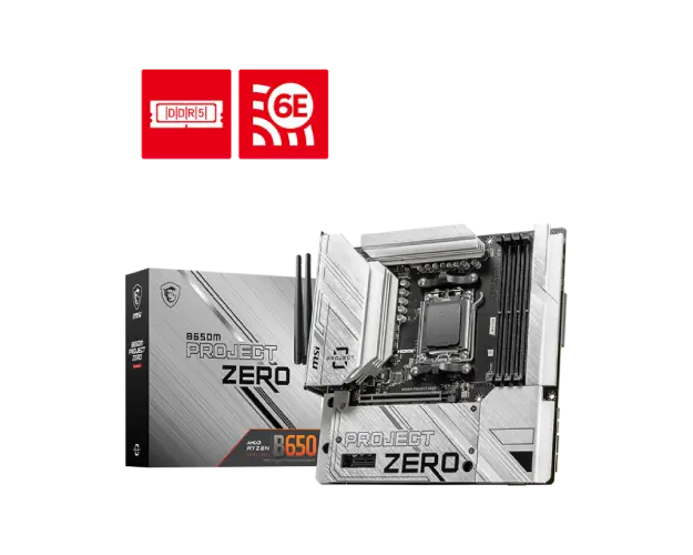 Msi B650M Project Zero DDR5 AM5 mATX Motherboard