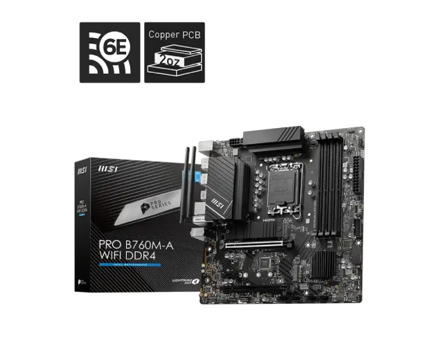 Msi Pro B760M-A Wifi DDR4 LGA 1700 mATX Motherboard