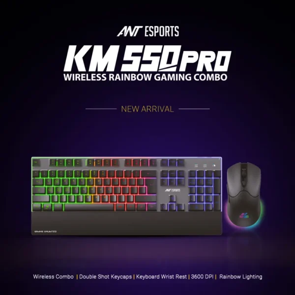 Ant Esports KM550 PRO Wireless Gaming Keyboard Mouse Combo