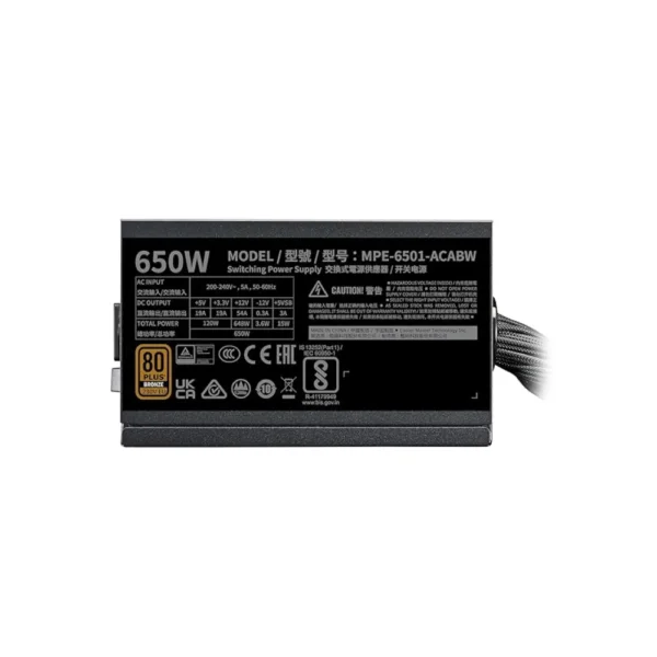 Cooler Master MWE Bronze 650 V3 ATX 3.1 80 Plus Bronze Power Supply - Image 3