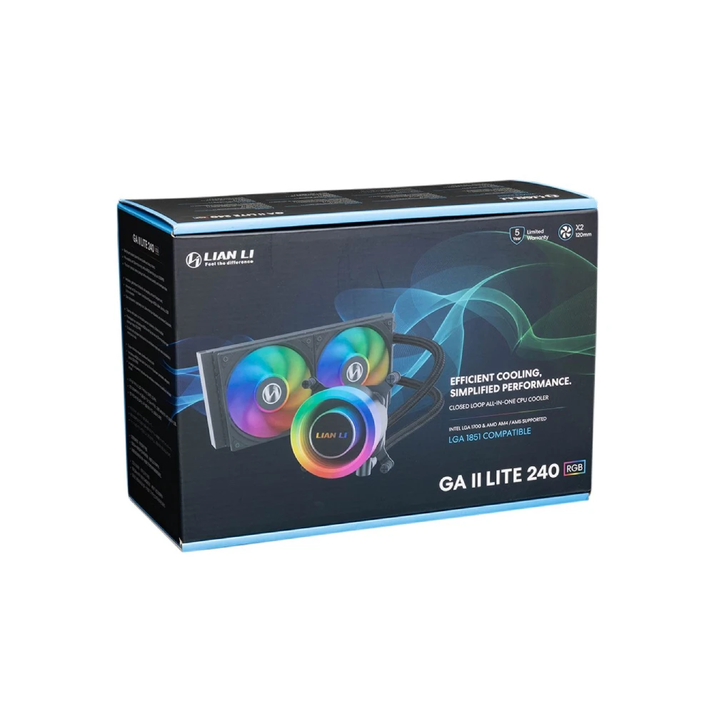 Lian Li GA II Lite 240 RGB CPU Liquid Cooler Black 2 Lian Li GA II Lite 240 RGB CPU Liquid Cooler Black - Image 2