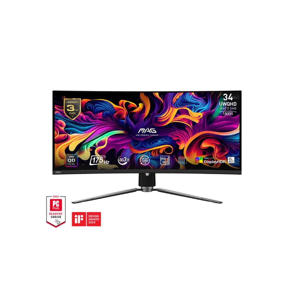 Msi MAG 341CQP QD-QLED 34 inch Curved 2K 175Hz Gaming Monitor