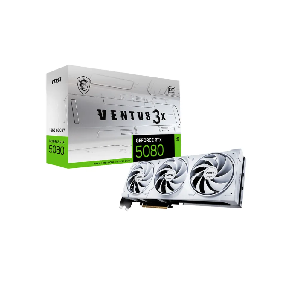 MSI GeForce RTX 5080 16G Ventus 3X OC White 16GB GDDR7 Graphics Card