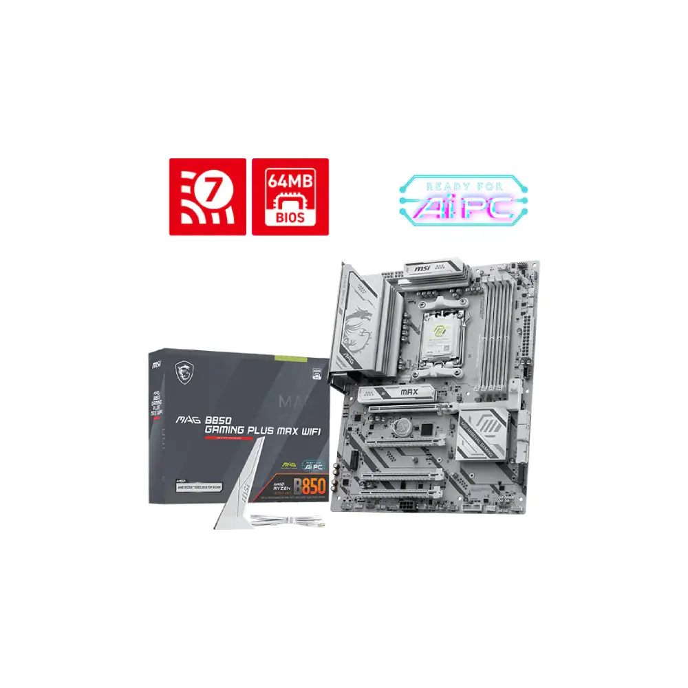 MSI MAG B850 GAMING PLUS MAX WIFI AMD AM5 ATX WiFi Motherboard