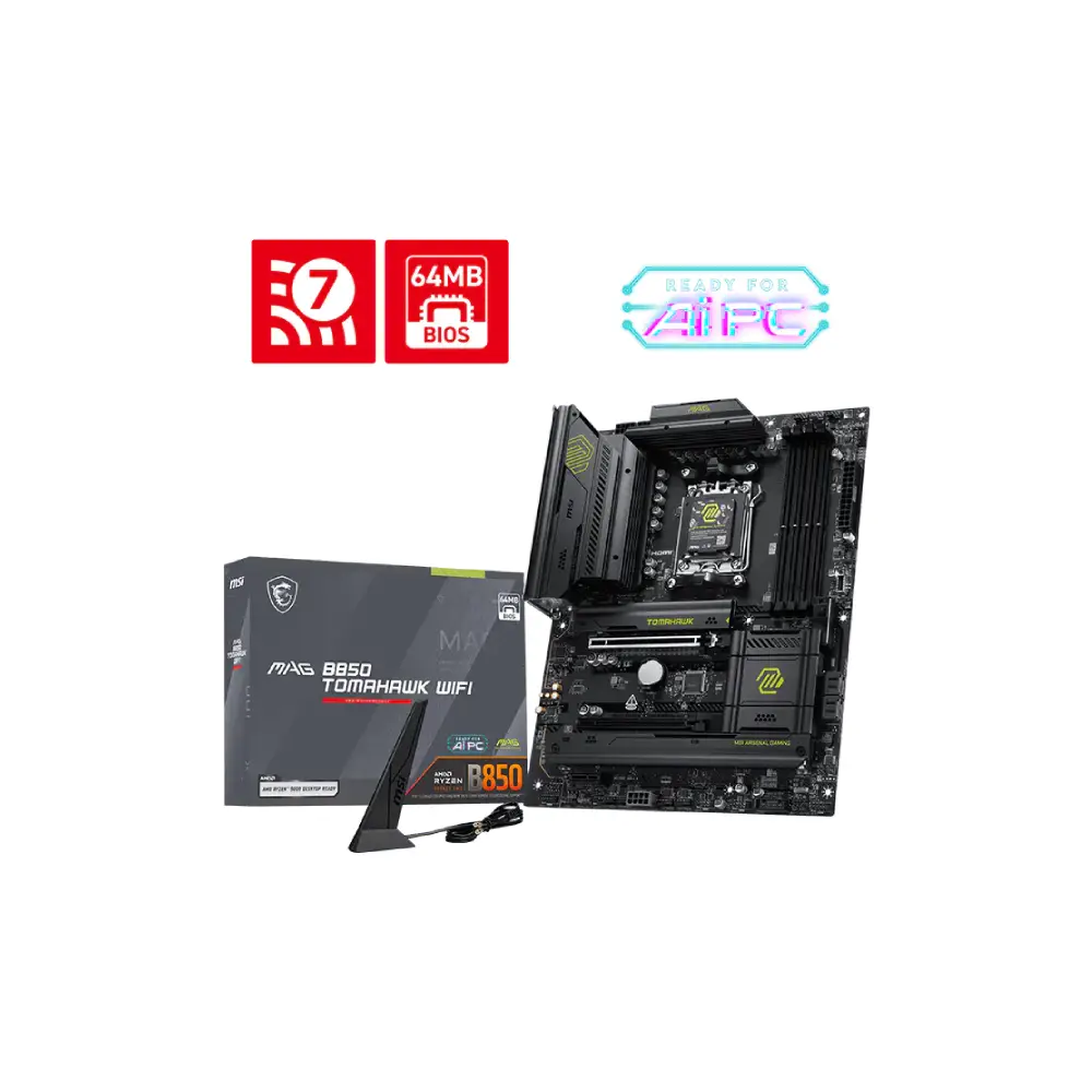 MSI MAG B850 TOMAHAWK WIFI AMD AM5 ATX WiFi Motherboard
