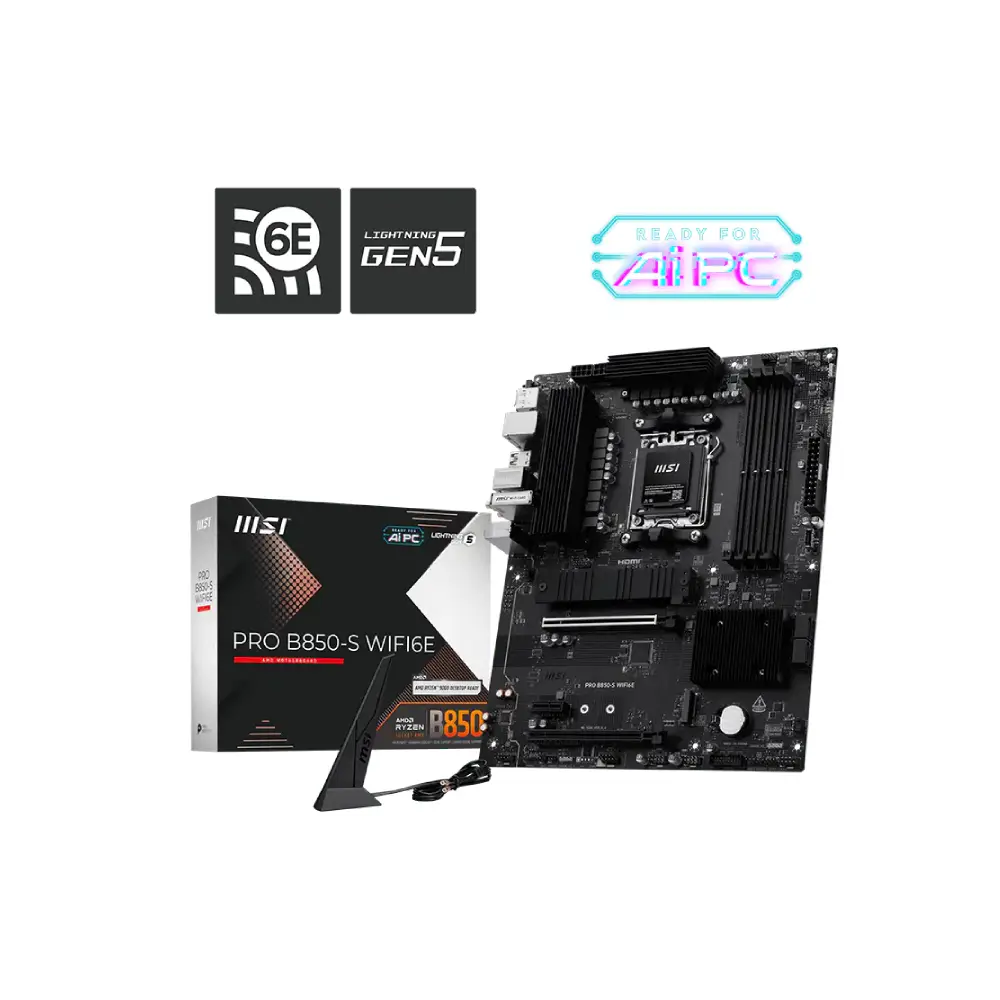 MSI PRO B850-S WIFI6E AMD AM5 ATX WiFi 6E Motherboard
