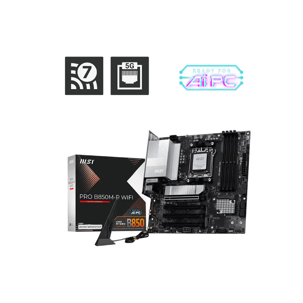 MSI PRO B850M-P WIFI AMD AM5 Micro-ATX WiFi Motherboard