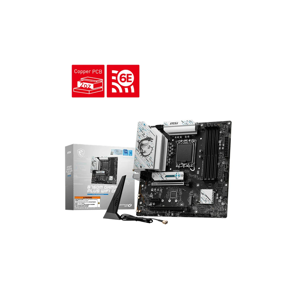 MSI B760M GAMING PLUS WIFI DDR4 LGA1700 Micro-ATX Motherboard