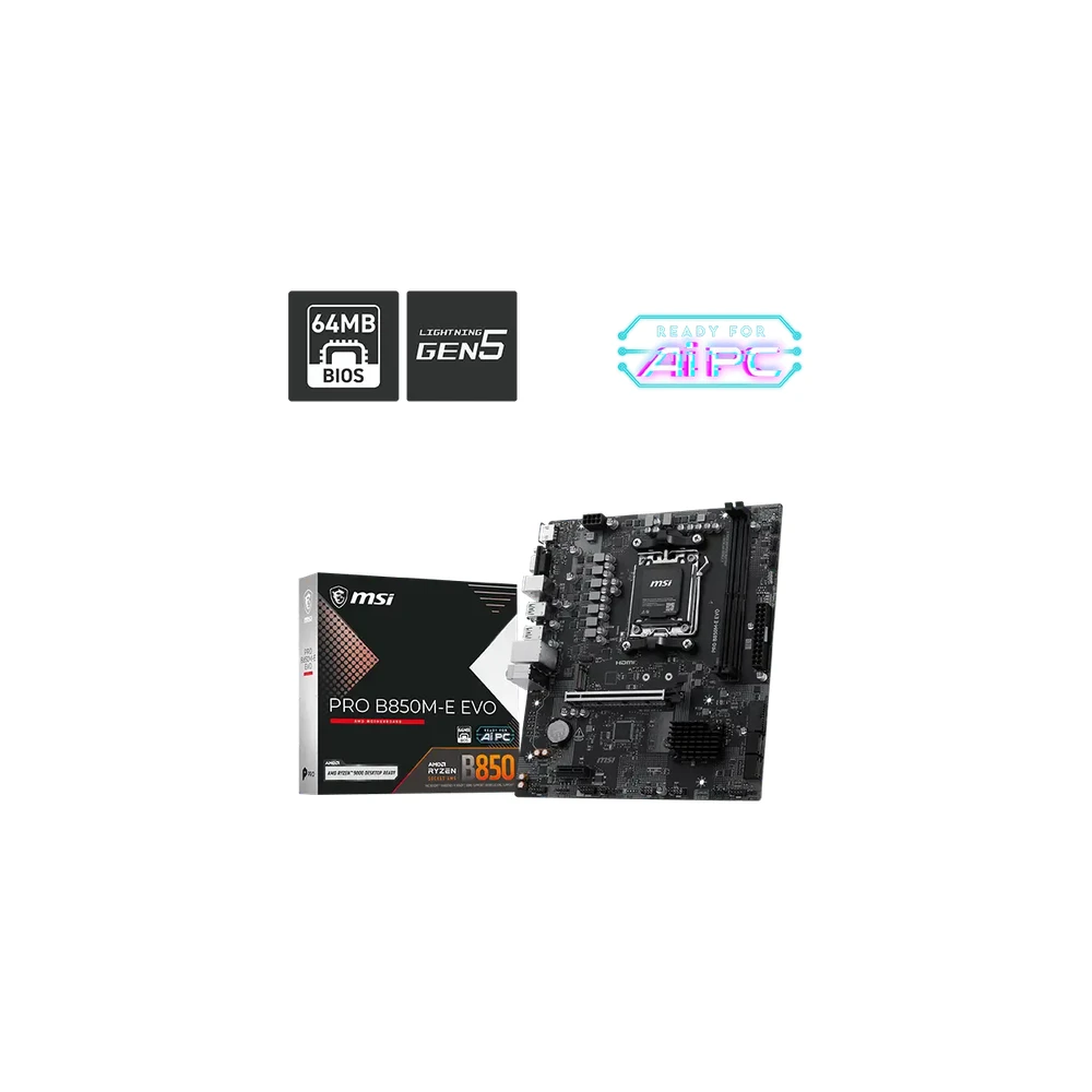MSI PRO B850M-E EVO AM5 Micro-ATX Motherboard