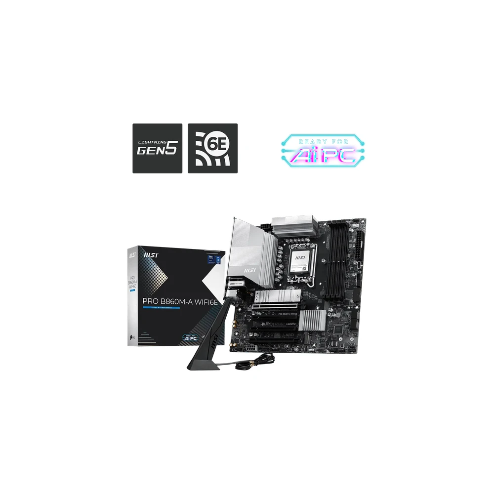 MSI PRO B860M-A WIFI6E LGA1851 Micro-ATX Motherboard