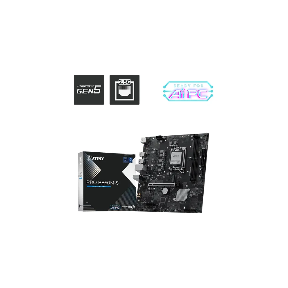 MSI PRO B860M-S LGA1851 Micro-ATX Motherboard