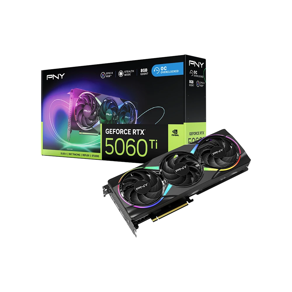 PNY GeForce RTX 5060 Ti 8GB EPIC-X RGB OC Triple Fan Graphics Card