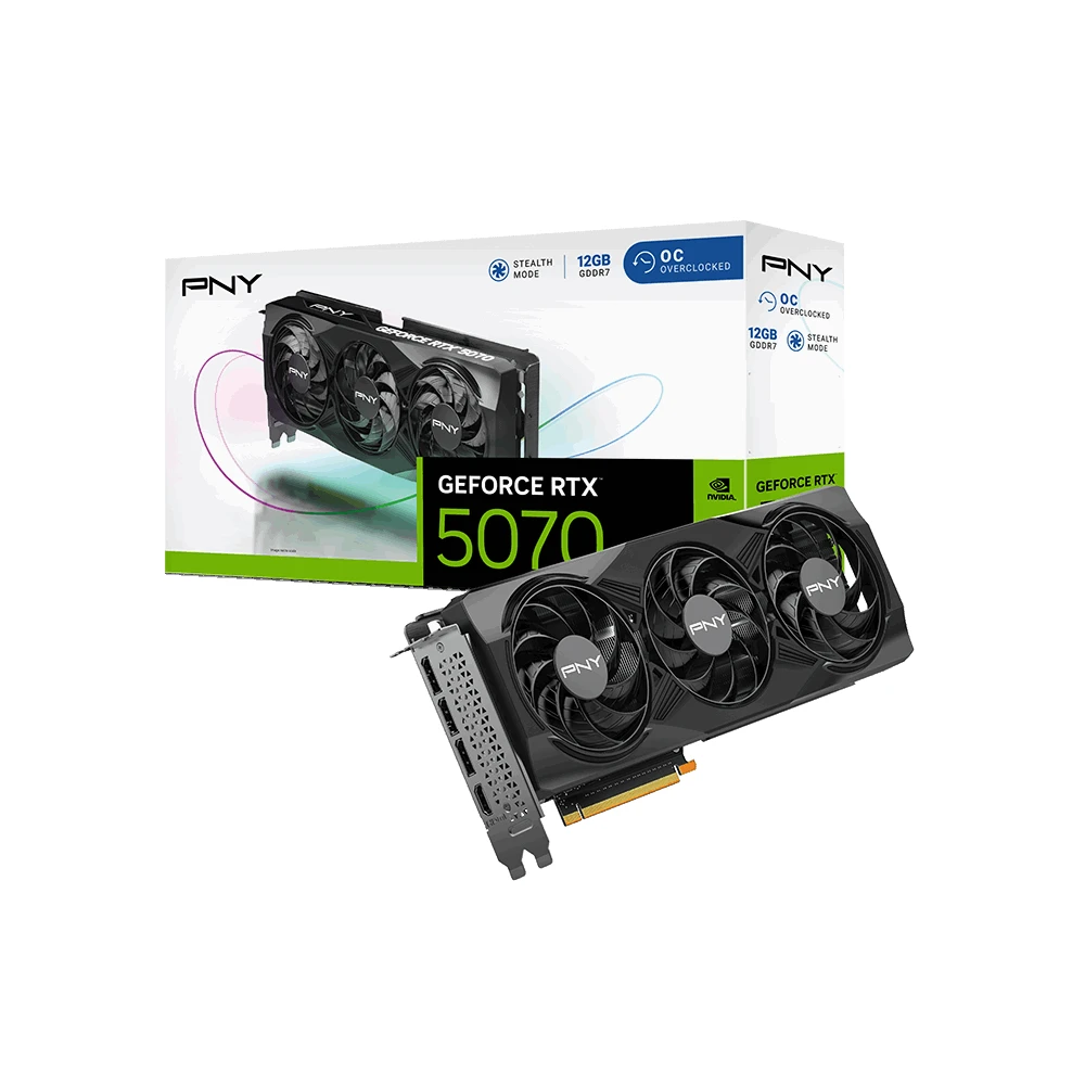 pny geforce rtx 5070 12gb oc triple fan graphics card