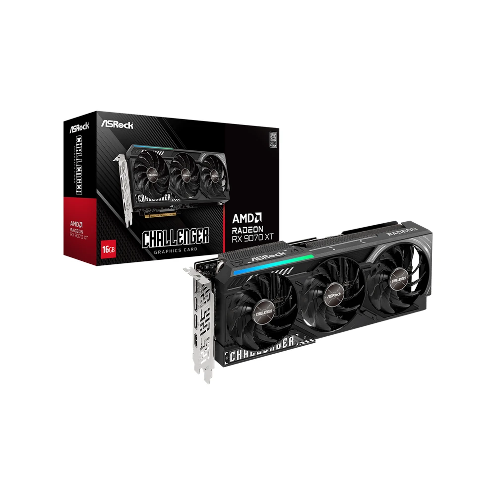 asrock radeon rx 9070 xt challenger 16gb graphics card